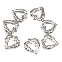 Stainless Steel Heart Pendants, plated, DIY, silver color, 17*16*3mm 