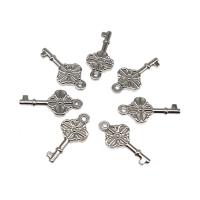 Stainless Steel Key Pendants, plated, DIY, silver color, 30*14*3mm 