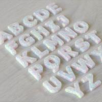 Opal Pendants, Alphabet Letter, polished, letters are from A to Z white, 10.5mm 