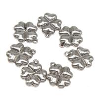 Stainless Steel Clover Pendant, Four Leaf Clover, plated, DIY, silver color, 19*16*3mm 