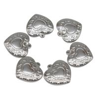 Кулон Сердце из Нержавеющей стали, нержавеющая сталь, Другое покрытие, DIY, серебряный, 20*20*4mm, продается PC