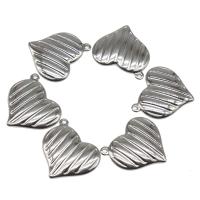 Stainless Steel Heart Pendants, plated, DIY, silver color, 21*23*2mm 