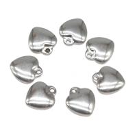 Stainless Steel Heart Pendants, plated, DIY, silver color, 12*10*2mm 