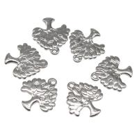 Stainless Steel Pendants, Tree, plated, DIY, silver color, 19*17*2mm 