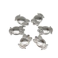 Stainless Steel Pendants, Owl, plated, DIY, silver color, 27*25*3mm 