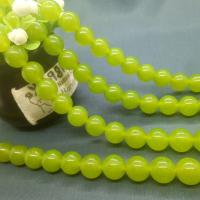 Green Calcedony Beads, Round, polished green Approx 15 Inch 