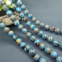 Synthetische Türkis Perlen, rund, poliert, verschiedene Größen vorhanden, Länge:ca. 15 ZollInch, verkauft von Strang[