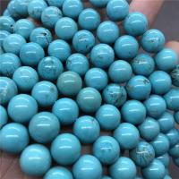 Perles en Turquoise naturelle, Rond, poli, normes différentes pour le choix, bleu Environ 15 pouce, Vendu par brin