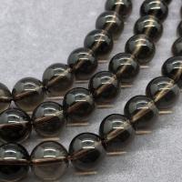 Natural Smoky Quartz Beads, Round, polished black Approx 15 Inch 