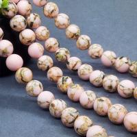 Synthetische Türkis Perlen, rund, poliert, verschiedene Größen vorhanden, helles Rosa, Länge:ca. 15 ZollInch, verkauft von Strang
