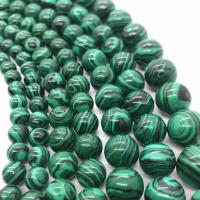Natürliche Malachit Perlen, rund, poliert, verschiedene Größen vorhanden, hellviolett, Länge:ca. 15 ZollInch, verkauft von Strang