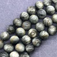 Hawk-eye Stone Beads, Round, polished Approx 15 Inch 