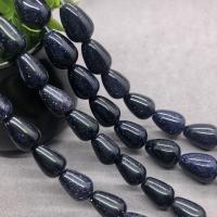 Natural Black Agate Beads, Blue Sandstone, Teardrop, polished Approx 15.7 Inch 