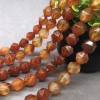 Natural Red Agate Beads, polished & faceted Approx 15 Inch 