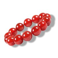 Red Agate Bracelets, Round, Unisex 