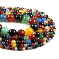 Natürliche Regenbogen Achat Perlen, rund, DIY & verschiedene Größen vorhanden, Länge:ca. 42 cm, verkauft von Strang