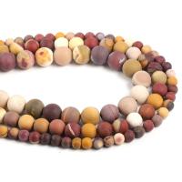 Yolk Stone Bead, Round, DIY & frosted Approx 42 cm 