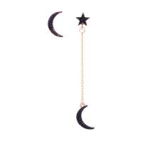 Asymmetric Earrings, Zinc Alloy, Moon and Star, fashion jewelry & for woman & with rhinestone 