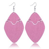 Wood Earring, Zinc Alloy, with Wood, for woman 