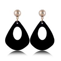 Wood Earring, Zinc Alloy, with Flocking Fabric & Wood, for woman 
