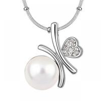 Crystal Zinc Alloy Necklace, with CRYSTALLIZED™ Crystal Pearl, fashion jewelry 