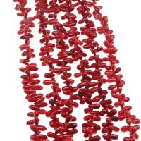Natürliche Korallen Perlen, Koralle, Reis, poliert, DIY & verschiedene Größen vorhanden, rot, verkauft von Strang