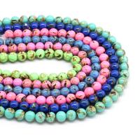 Synthetische Türkis Perlen, rund, poliert, unterschiedliche Farbe und Muster für die Wahl & DIY & verschiedene Größen vorhanden, keine, verkauft von Strang