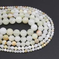Blassbraune Jade Perle, rund, poliert, DIY & verschiedene Größen vorhanden, gemischte Farben, verkauft von Strang