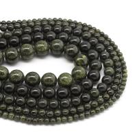 Kambaba Jasper Beads, Round, polished, DIY black 
