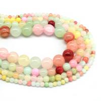 Afghanistan Jade Perle, rund, poliert, DIY & verschiedene Größen vorhanden, gemischte Farben, verkauft von Strang