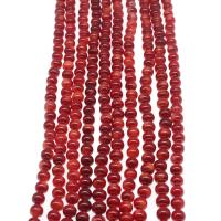 Perles en corail naturel, Rond, poli, DIY, rouge, 12*4mm, Vendu par brin