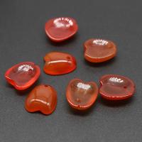 Natural Red Agate Beads, petals, polished, DIY, red, 11*10*4mm 