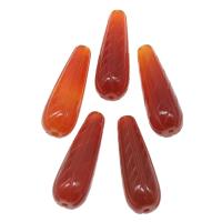Natural Red Agate Beads, Teardrop, polished, DIY, red, 30*10mm 