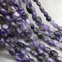 Natürliche Amethyst Perlen, Unregelmäßige, poliert, DIY, violett, 8x10mm, verkauft von Strang