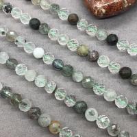 Phantom Quartz Beads, Green Phantom Quartz, Round, polished & faceted Approx 15 Inch 