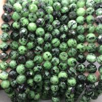Ruby in Zoisite Beads, Round, polished & faceted Approx 15 Inch 
