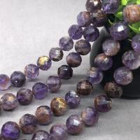 Phantom Quartz Beads, Purple Phantom Quartz, Round, polished & faceted, purple Approx 15 Inch 