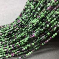 Perles en rouge vert, Rubis en Zoïsite, Rond, poli, normes différentes pour le choix & facettes, violet, Vendu par brin