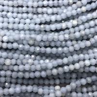Angelite Beads, Round, polished & faceted, blue 