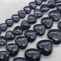 Blue Sandstone Beads, Heart, polished 