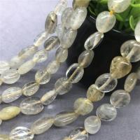 Rutilquarz Perlen, Rutilated Quarz, Unregelmäßige, poliert, verschiedene Größen vorhanden, verkauft von Strang