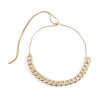 Rhinestone Zinc Alloy Necklace, with brass chain, with 7.8-31 inch extender chain, plated & for woman & with rhinestone Approx 20-80 cm 