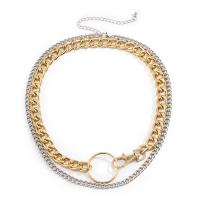 Zinc Alloy Iron Chain Necklace, with iron chain, plated, for woman, mixed colors, 19.2+2.7 inch,16 inch 
