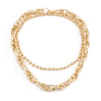 Collier de perles, chaîne en aluminium, avec chaîne de fer, Placage, pour femme, plus de couleurs à choisir, 17.7 inch,21.6 inch, Vendu par fixé