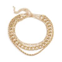 Fashion Multi Layer Necklace, aluminum chain, with iron chain, plated, for woman 13.7+3.9 inch,14.1+2.7 inch,16.1+2.7 inch 