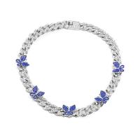 Rhinestone Zinc Alloy Necklace, plated, for woman & with rhinestone Approx 18 Inch 