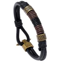 PU Leather Cord Bracelets, Zinc Alloy, with PU Leather, fashion jewelry & Unisex 
