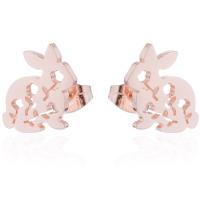 Stainless Steel Stud Earring, Rabbit, fashion jewelry & for woman & hollow 