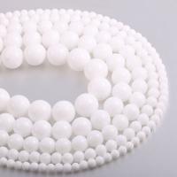 Natural Stone Beads, Round, DIY white 