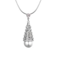 Zinc Alloy Necklace, with Cubic Zirconia, fashion jewelry 